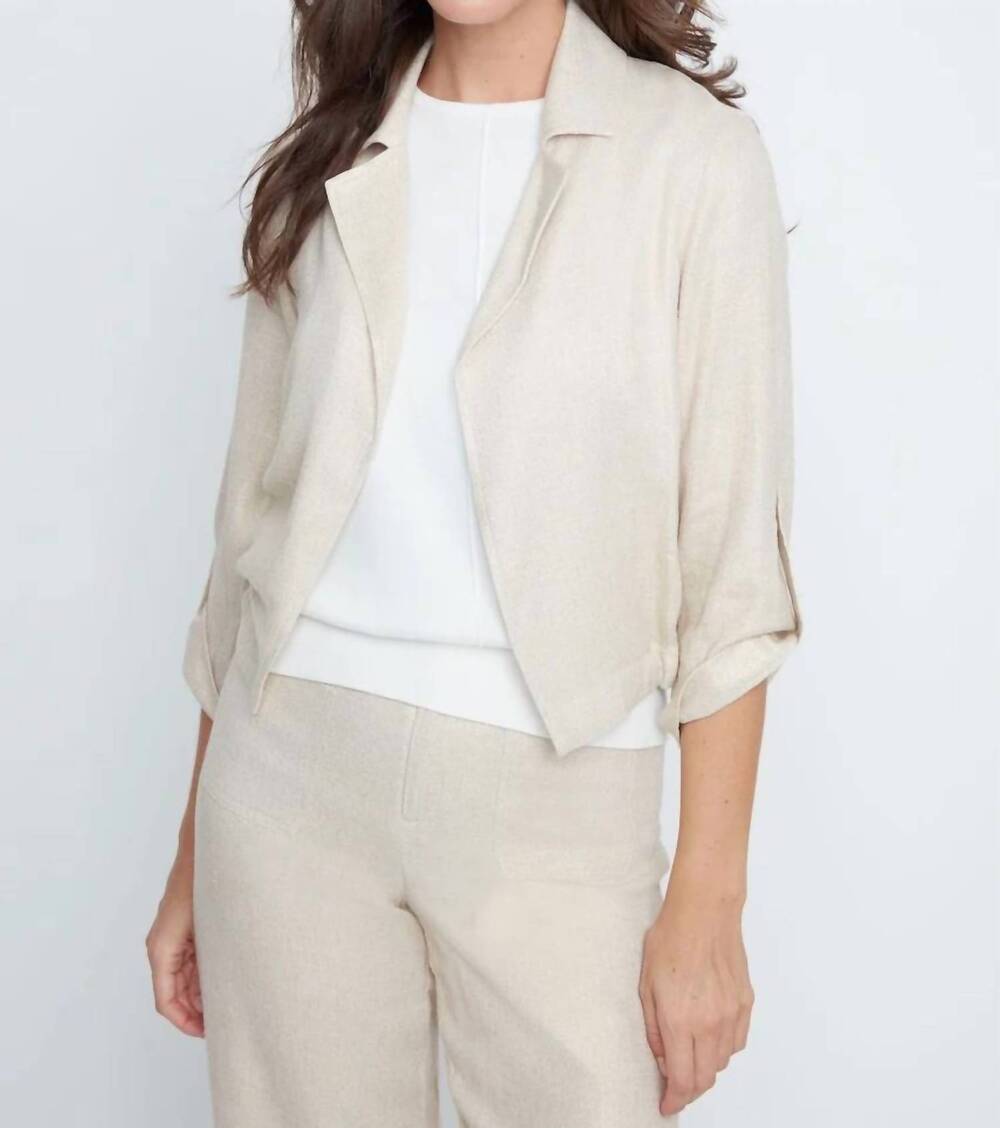 NEW RENUAR lurex thread woven blazer jacket in gold